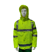 Wholesale low price reflective raincoat waterproof breathable traffic police work raincoat